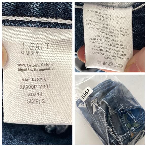 Brandy Melville J. Galt Dark Wash High Waisted Painter Carpenter Mom Jeans Sz S - Picture 9 of 9